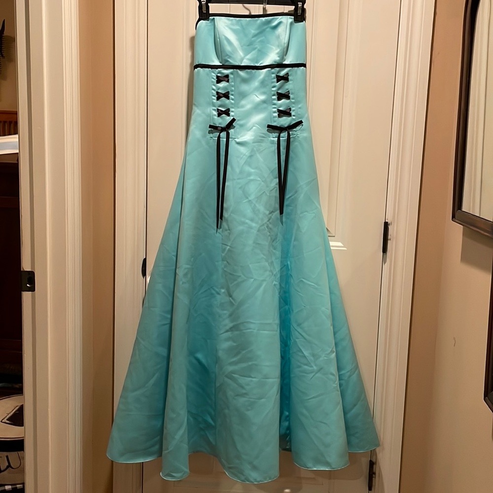 Gunne Sax 5/6 Jessica McClintock Strapless Prom Homecoming Formal Gown - Picture 4 of 16